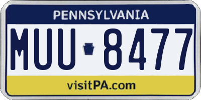 PA license plate MUU8477