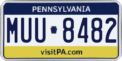 PA license plate MUU8482