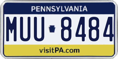 PA license plate MUU8484