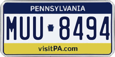 PA license plate MUU8494