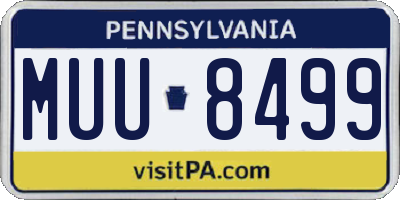 PA license plate MUU8499