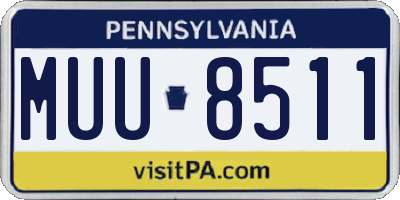 PA license plate MUU8511