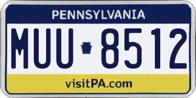 PA license plate MUU8512