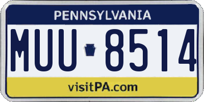 PA license plate MUU8514