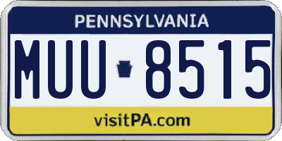 PA license plate MUU8515