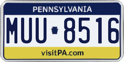 PA license plate MUU8516