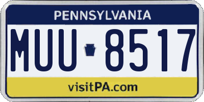 PA license plate MUU8517