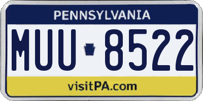 PA license plate MUU8522