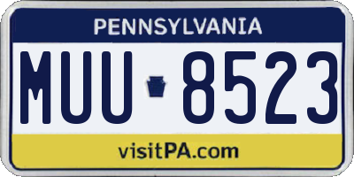 PA license plate MUU8523