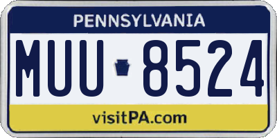 PA license plate MUU8524