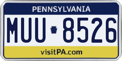 PA license plate MUU8526