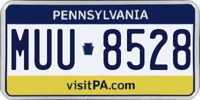 PA license plate MUU8528