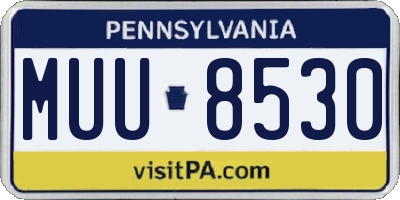 PA license plate MUU8530