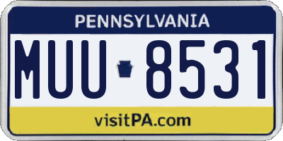 PA license plate MUU8531