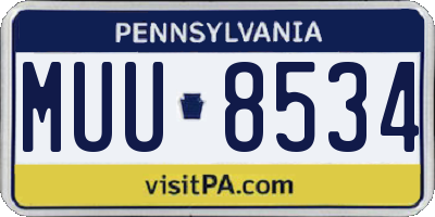 PA license plate MUU8534