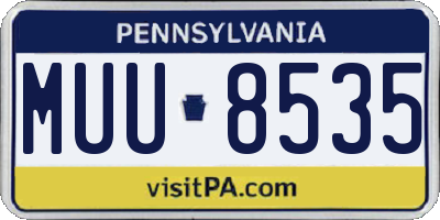 PA license plate MUU8535