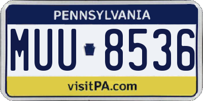 PA license plate MUU8536