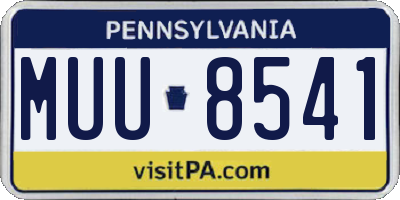 PA license plate MUU8541