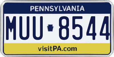 PA license plate MUU8544