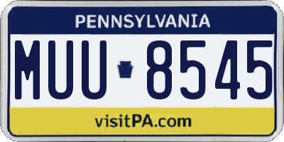 PA license plate MUU8545