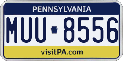PA license plate MUU8556