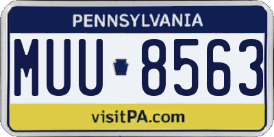 PA license plate MUU8563