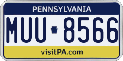 PA license plate MUU8566