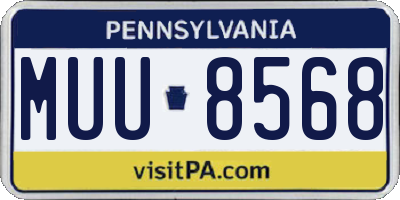 PA license plate MUU8568