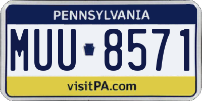 PA license plate MUU8571