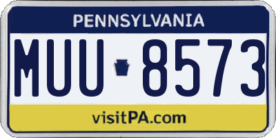 PA license plate MUU8573