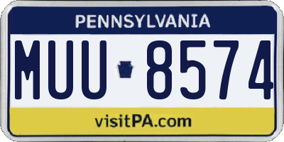 PA license plate MUU8574