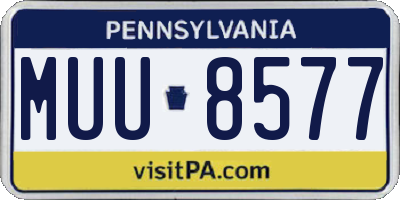 PA license plate MUU8577