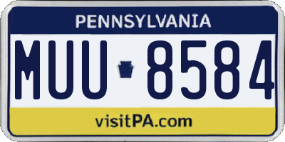 PA license plate MUU8584