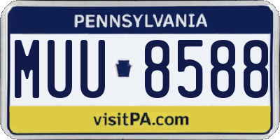 PA license plate MUU8588
