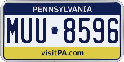 PA license plate MUU8596