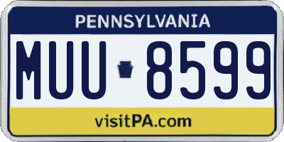 PA license plate MUU8599