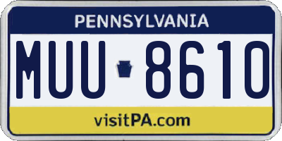 PA license plate MUU8610