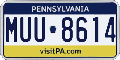 PA license plate MUU8614