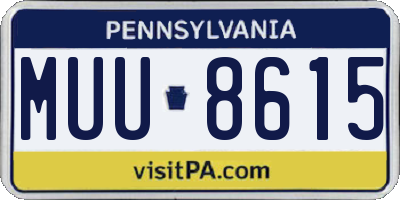 PA license plate MUU8615