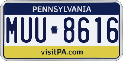 PA license plate MUU8616