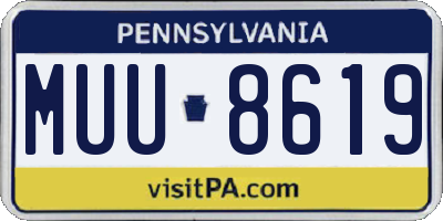 PA license plate MUU8619