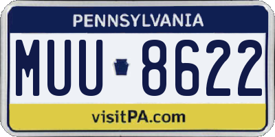 PA license plate MUU8622
