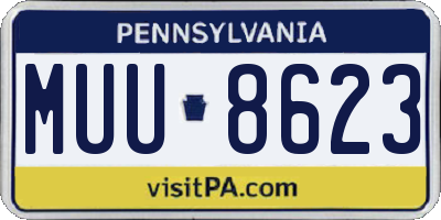 PA license plate MUU8623