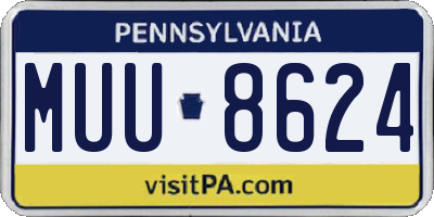 PA license plate MUU8624