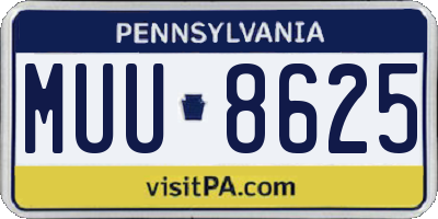 PA license plate MUU8625