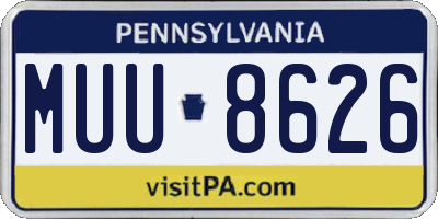 PA license plate MUU8626
