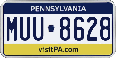 PA license plate MUU8628
