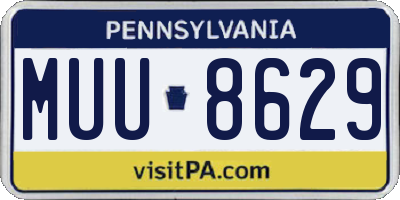 PA license plate MUU8629