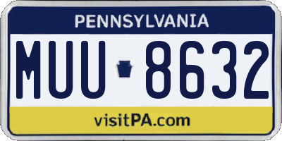 PA license plate MUU8632