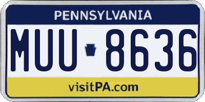 PA license plate MUU8636